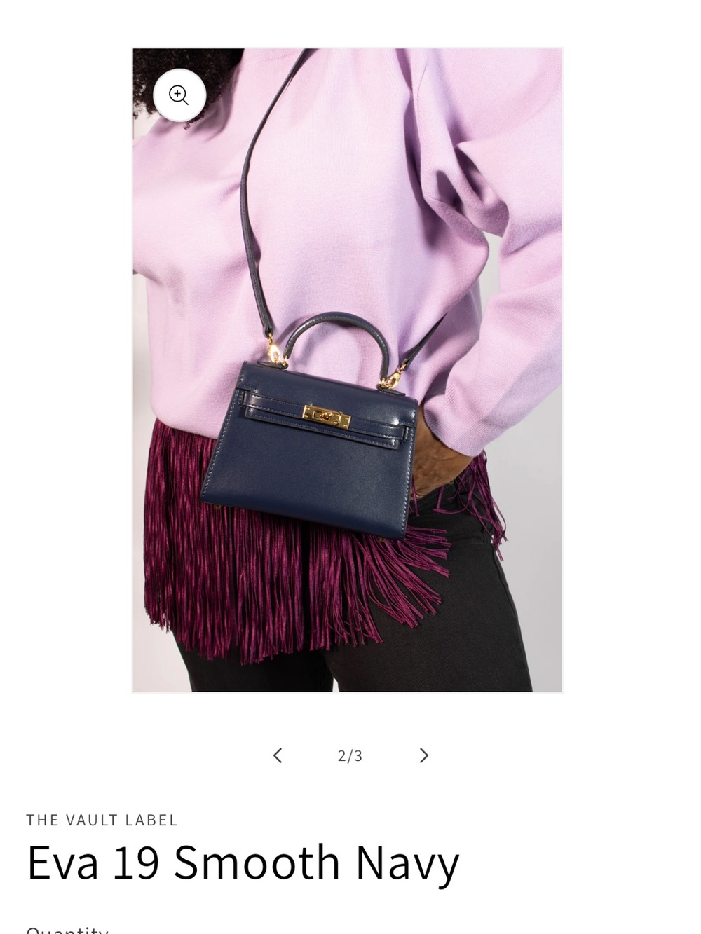 Eva 19 Smooth Navy Mini Top-Handle Crossbody